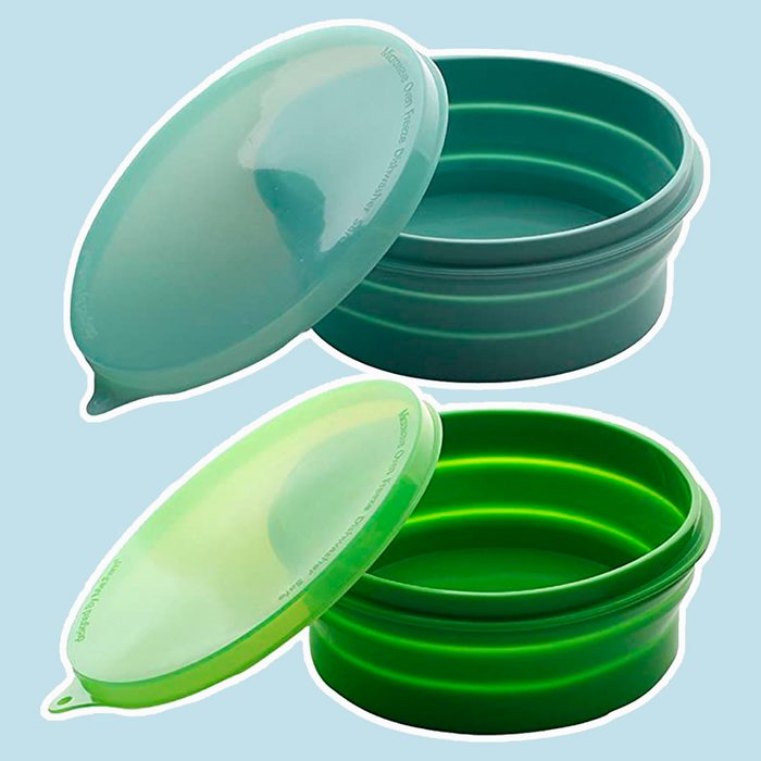 ME.FAN Silicone Collapsible Bowls - Silicone Folding Travel Bowl with Lids - Expandable Food Storage Containers Set - BPA Free, Portable, [27oz]
