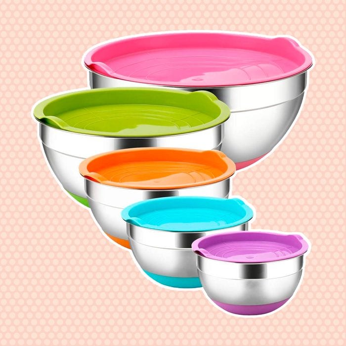  Stainless Steel Mixing Bowls with Airtight Lids by REGILLER