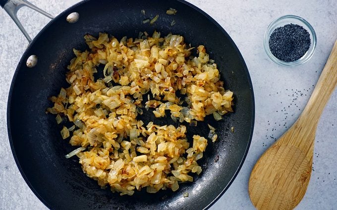 sauteed onions and poppyseeds for filling