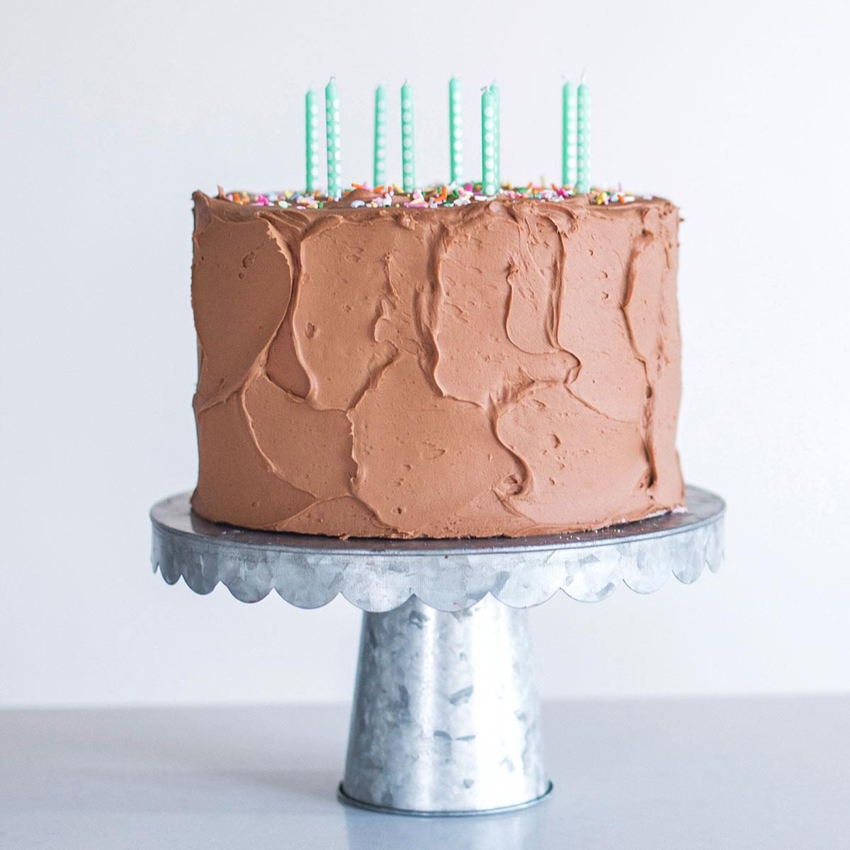 Confetti Birthday Cake with Chocolate Buttercream