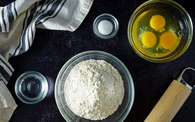 ingredients for homemade egg noodles