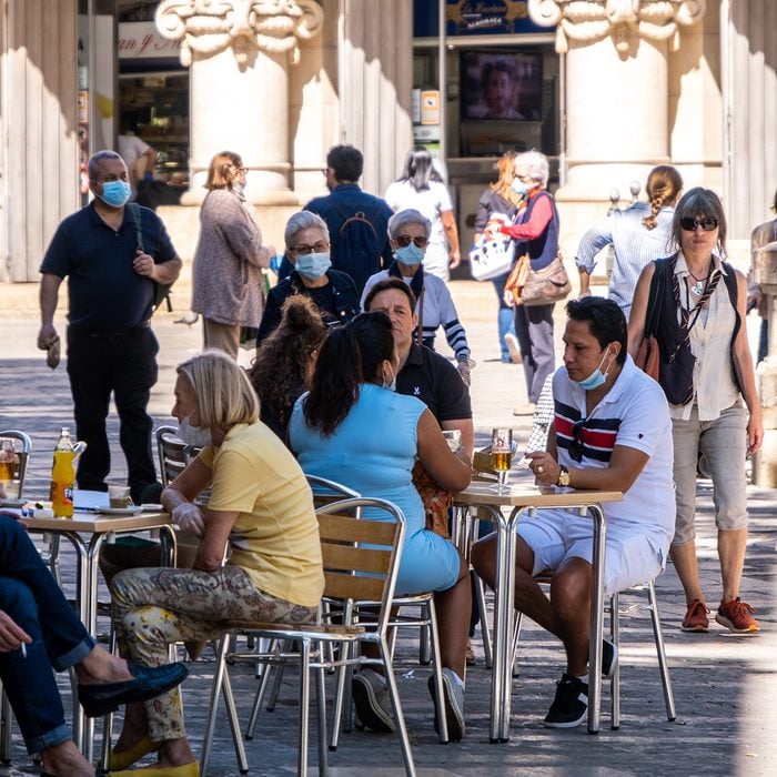 Valencia, Spain; 18th May 2020: Opening of bar and cafeteria terraces following the rules of hygiene and social distancing during the coronavirus pandemic