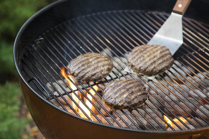 grilling hamburger