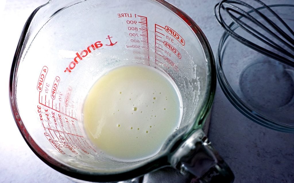 homemade condensed milk after heating in microwave