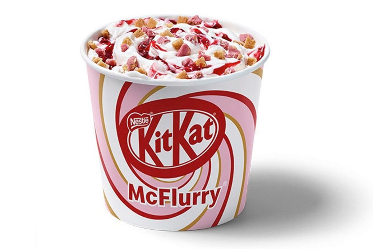 McDonald's Making a Kit McFlurry with PINK Chocolate