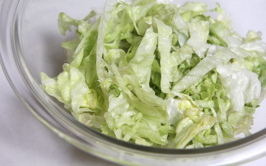 bowl of shredded lettuce