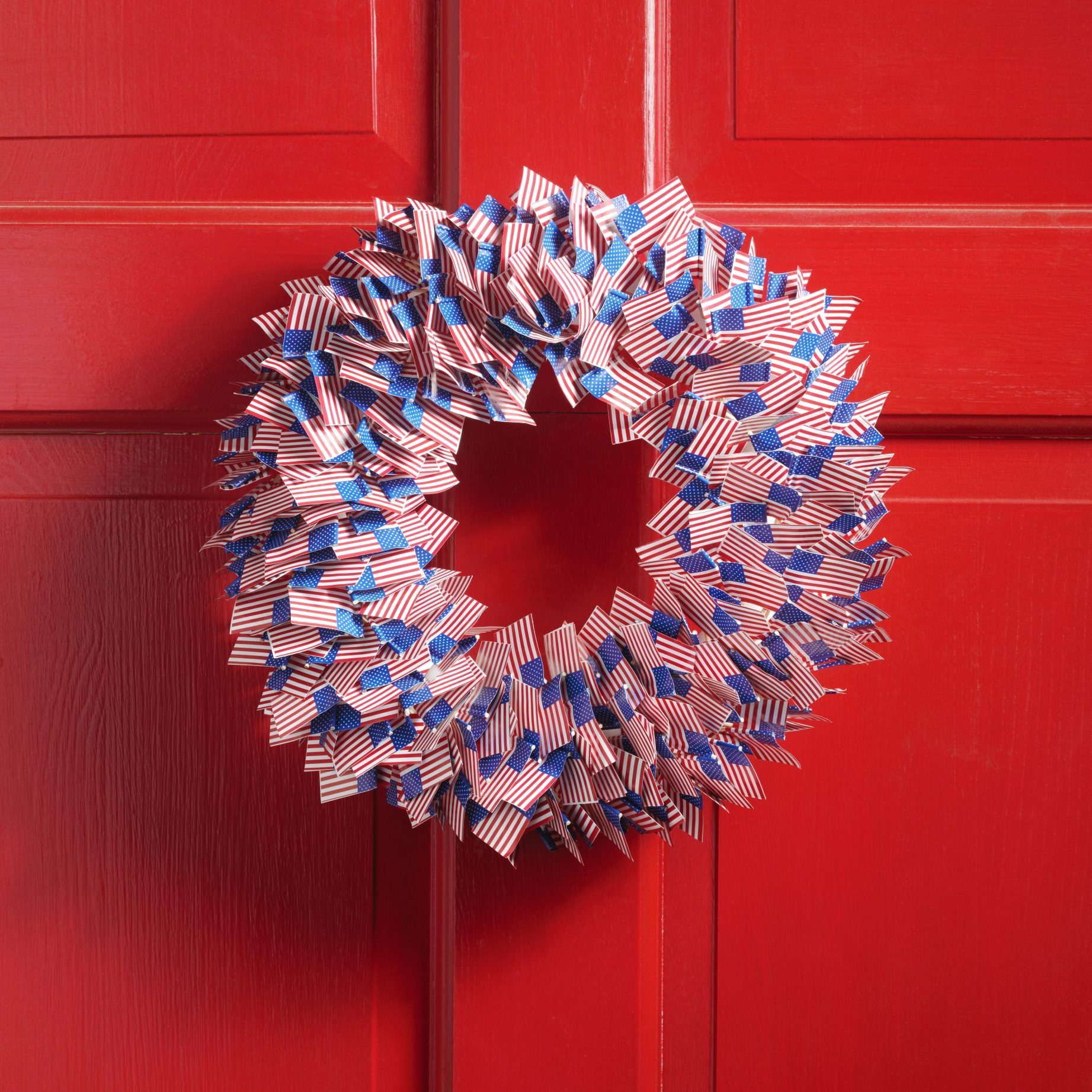 American Flag Toothpick Wreath; Welcome Home; Craft; Toothpicks