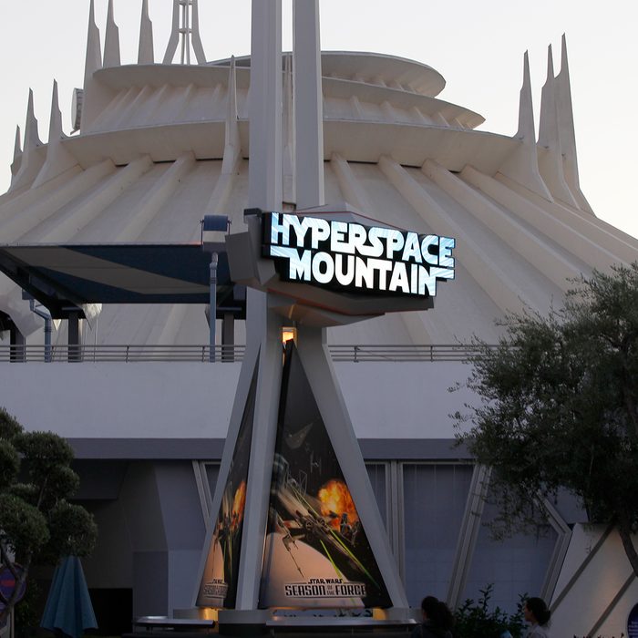 ANAHEIM, CALIF. -- THURSDAY, NOVEMBER 12, 2015: Exterior view of the updated Hyperspace Mountain at Disneyland during the media preview of Star Wars Season of The Force on November 12, 2015 in Anaheim, California.(Photo by Allen J. Schaben/Los Angeles Times via Getty Images)