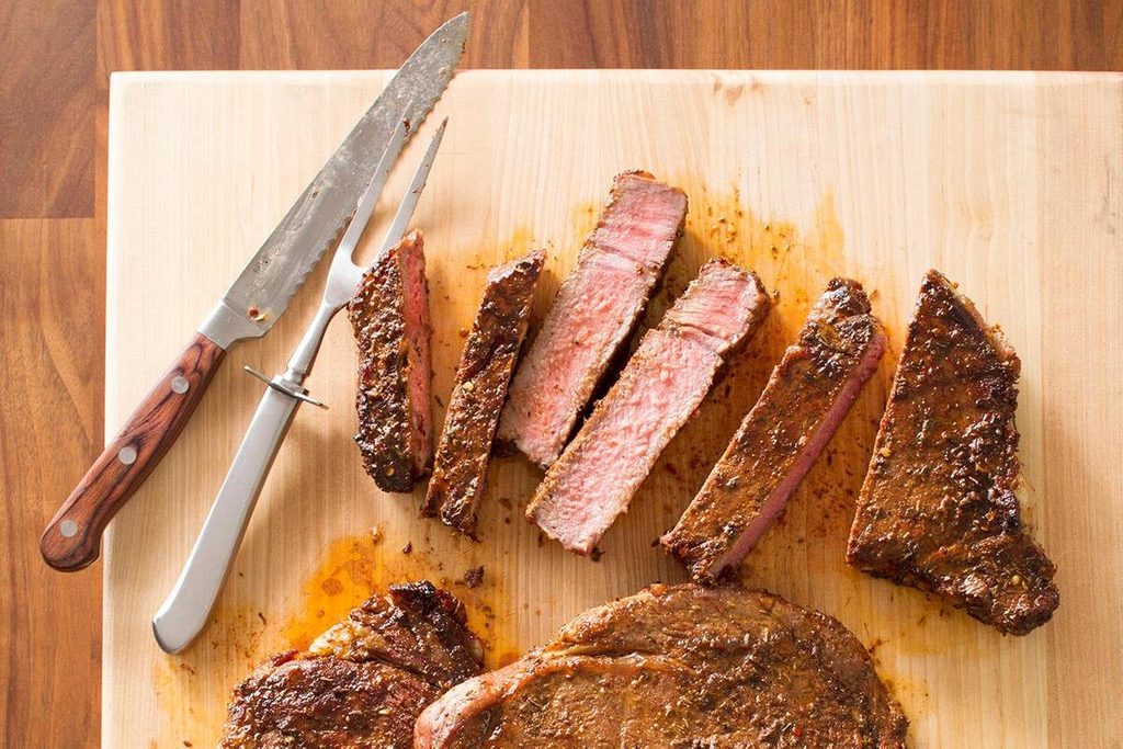 peppered ribeye grilled steaks