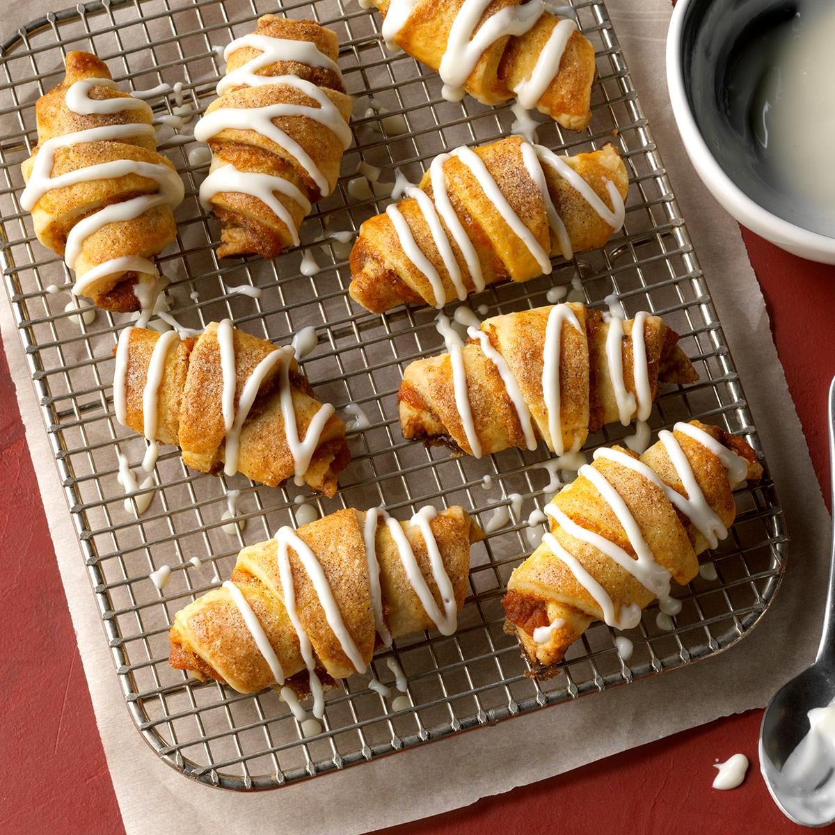 Pumpkin Rugelach with Cream Cheese Icing