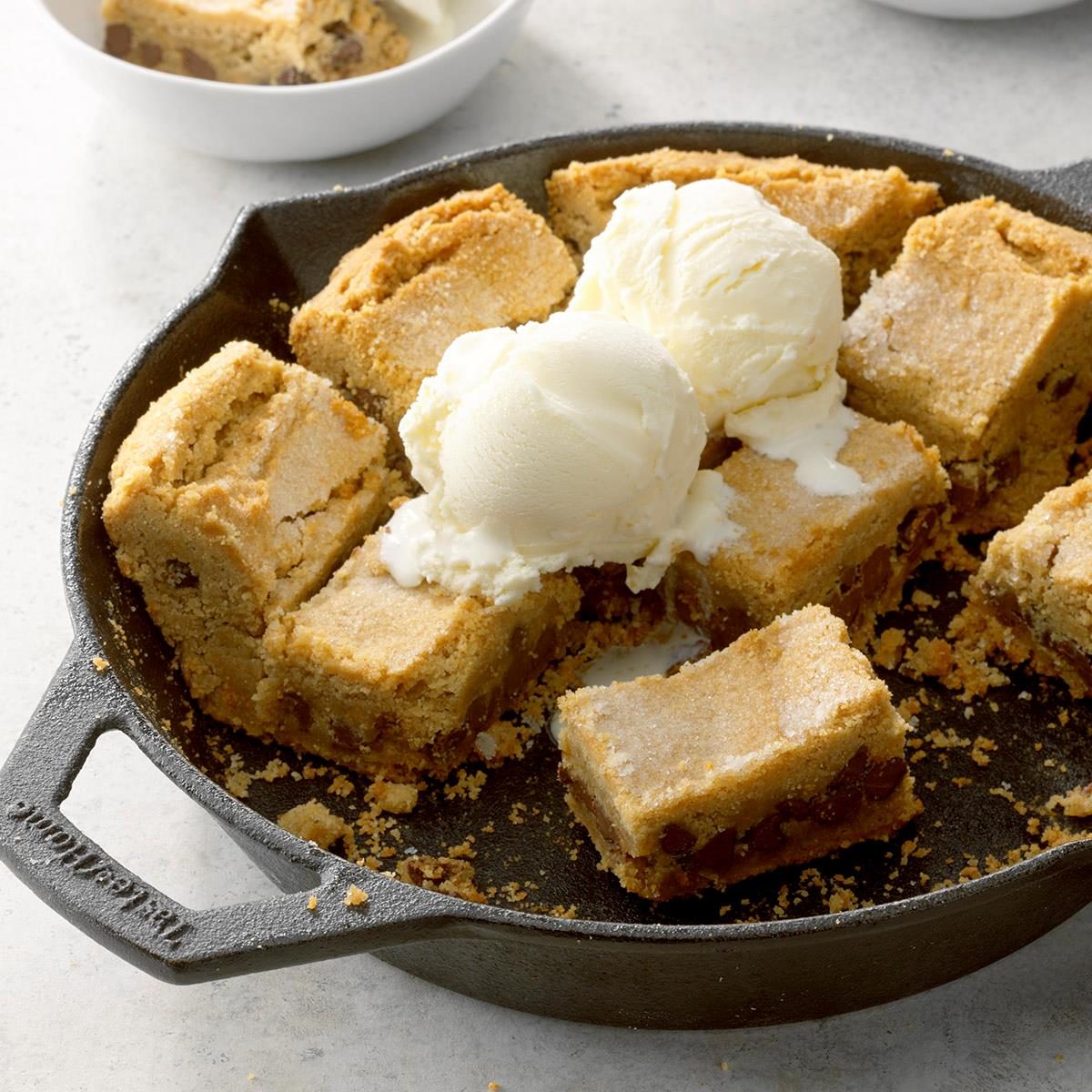 Chocolate-Stuffed Peanut Butter Skillet Cookie