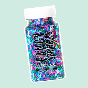 Fancy Sprinkles Deluxe Rainbow Jimmies Sprinkle Blend in Vibrant Rainbow, 4 ounce