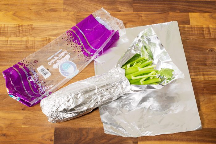 celery wrapped in aluminum foil