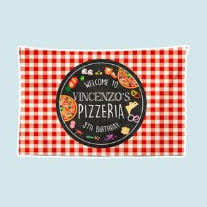 Pizza Party Photo Backdrop, Pizzeria Backdrop, Pizza theme Birthday banner, Bakery Party, Printed or Digital File