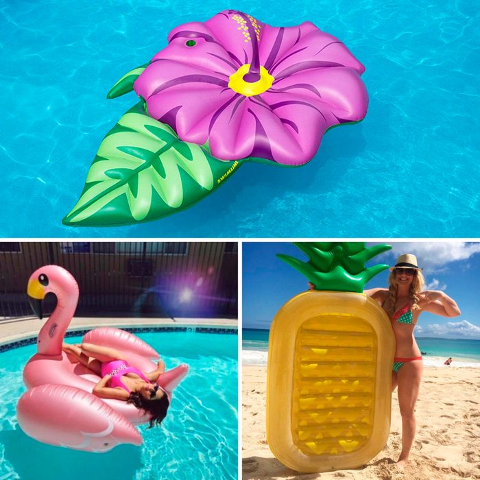 Collage of pool floats