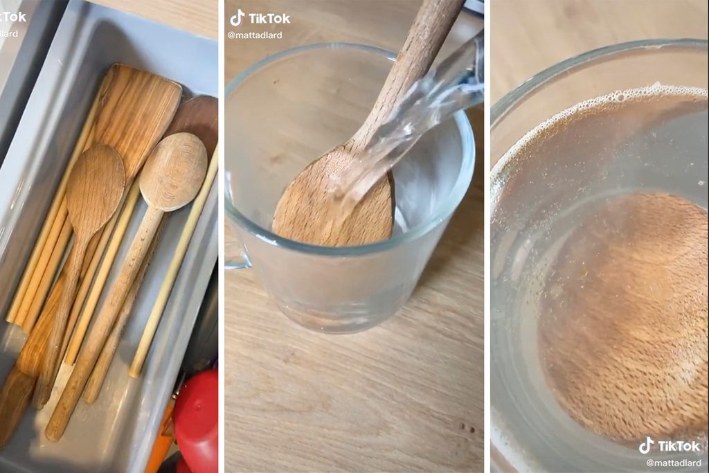 TikTok hack on how to clean your wooden utensils