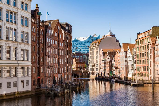 Germany, Hamburg, Old Town, Town houses at Nikolai Fleet