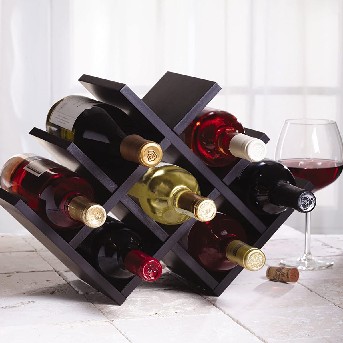 Kamenstein Free-Standing Wooden Wine Rack