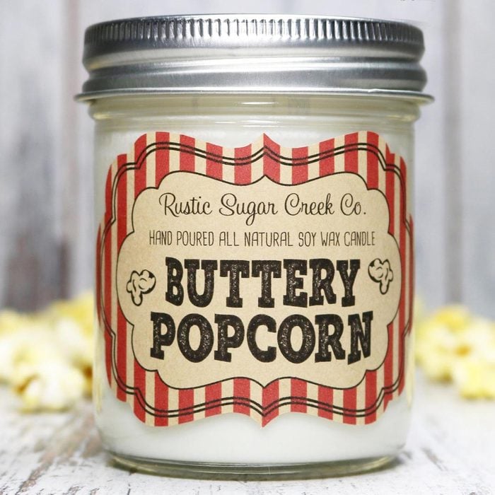Buttery Popcorn Scented Soy Wax Candle, Popcorn Candle, Mason Jar Candle, Candle Gift, Movie Night Popcorn Candle