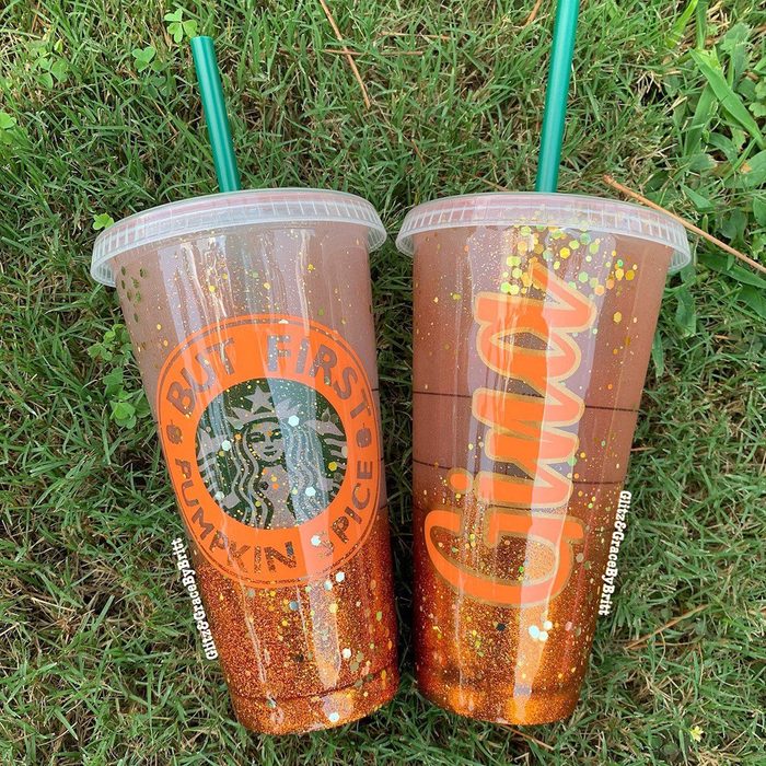 Personalized Starbucks cup | Starbucks venti cold cup | Custom Starbucks cold cup | Glittered Starbucks cold cup | Pumpkin spice Starbucks