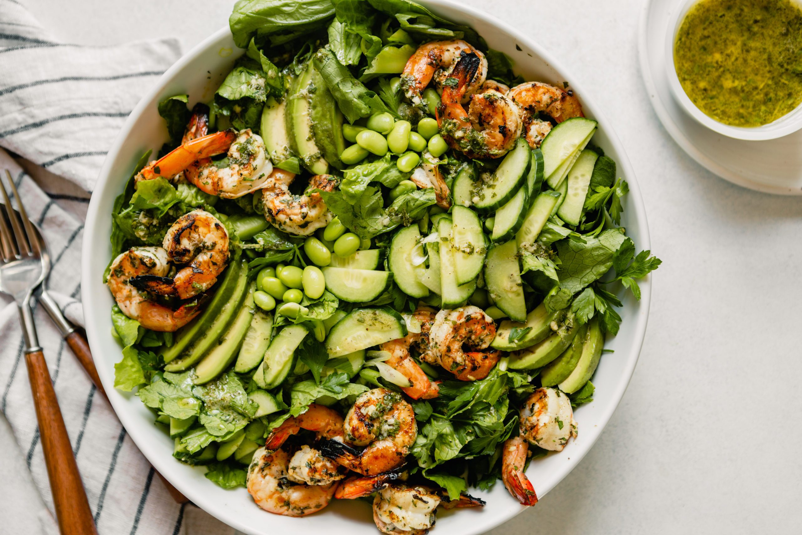 Grilled Shrimp Salad - Eating Bird Food