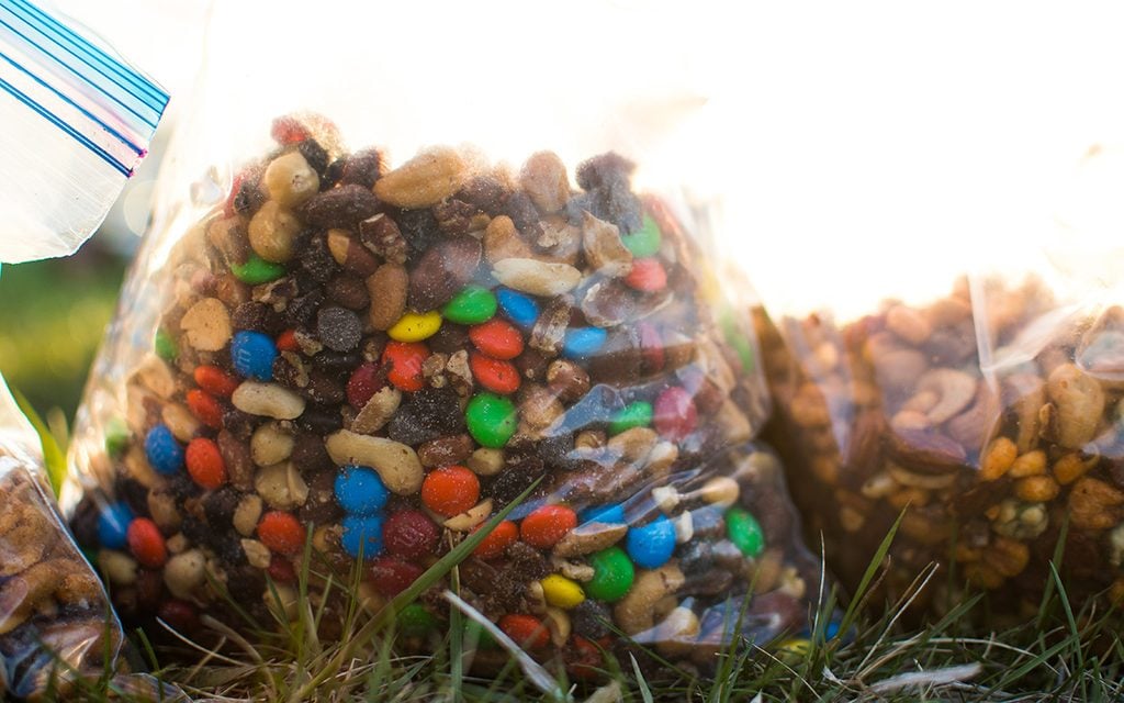 Hiking and canoeing, trail mix is a must have for food on the trip.