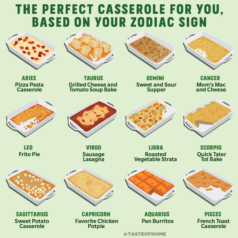 The Perfect Casserole for You, Based on Your Zodiac Sign