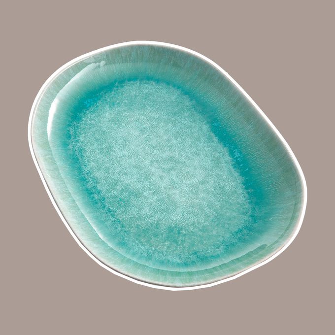 Caspian Aqua Reactive Glaze Oval Platter