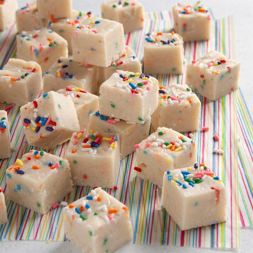 Homemade birthday cake fudge