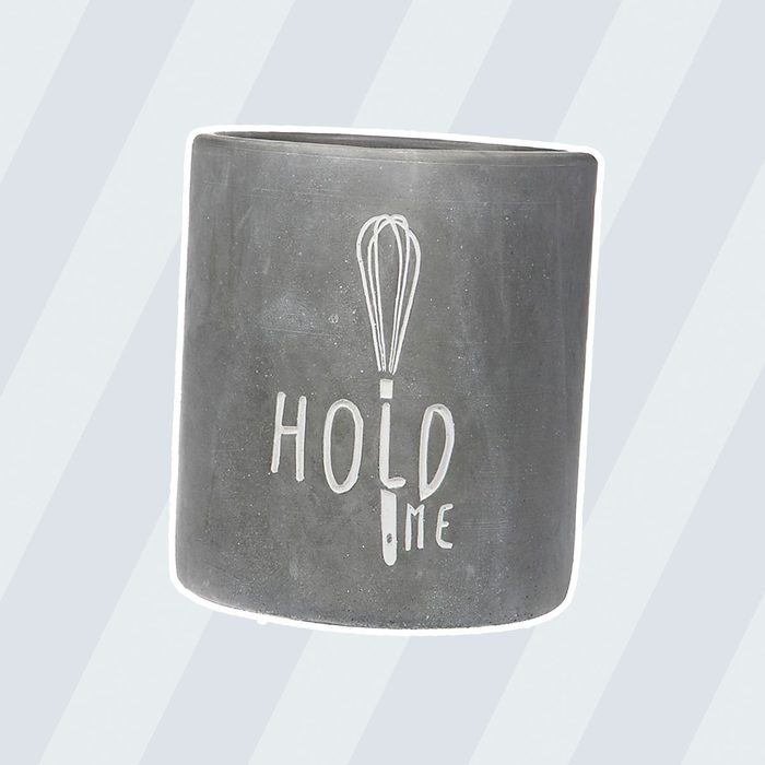 Home Essentials & Beyond "Hold Me" Utensil Crock in Charcoal Grey