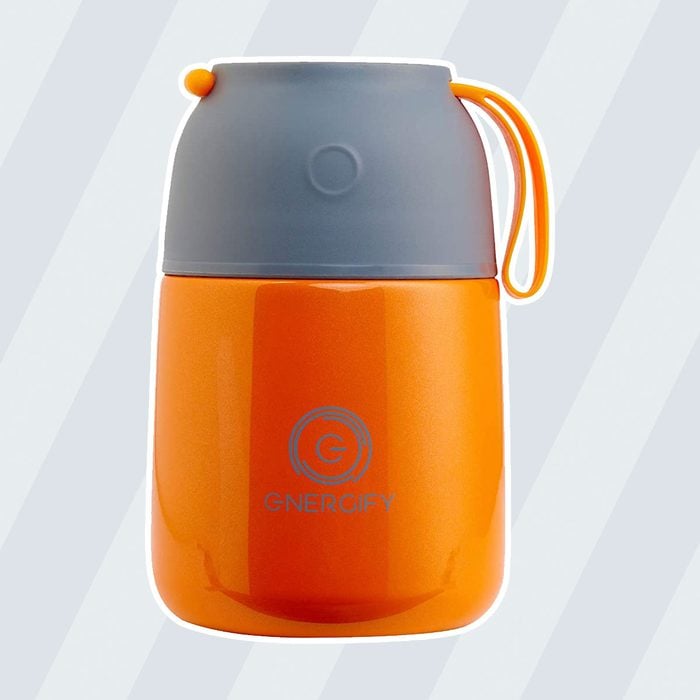 Energify Vacuum Insulated Food Jar - Stainless Steel Food Thermos, Soup Bowl, Lunch Container, Orange