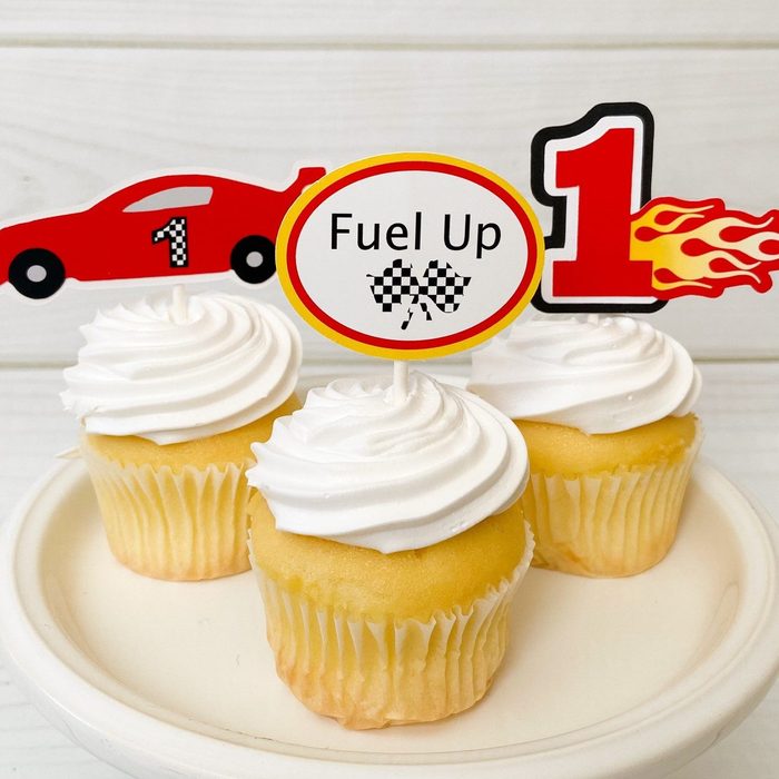 Race Car Cupcake Toppers Ecomm