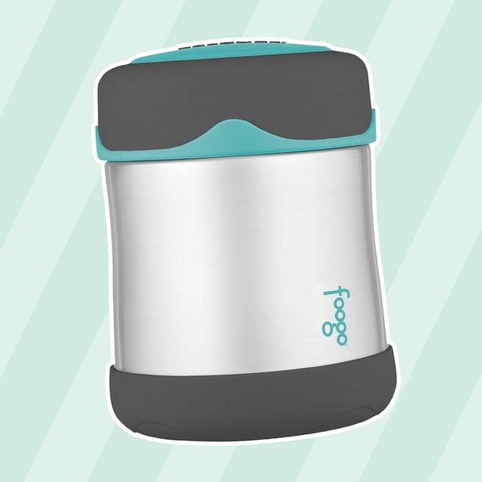 Thermos Foogo Vacuum Insulated Stainless Steel 10-Ounce Food Jar, Charcoal/Teal