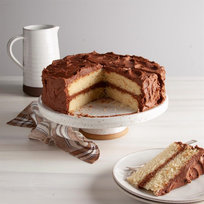 Layered Yellow Cake with Chocolate Buttercream