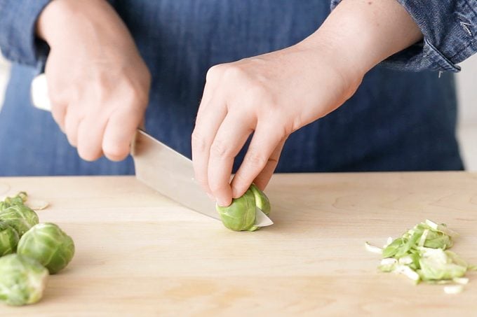 How to cook brussel sprouts: cut in half