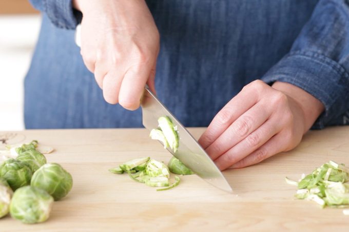 How to cook brussel sprouts: chop