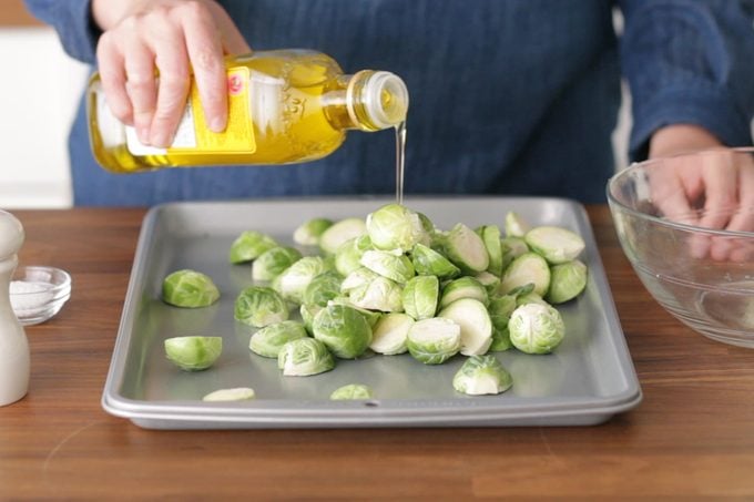 How to cook brussel sprouts: oil