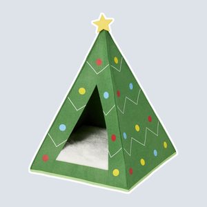 Christmas Tree Cave Pet Bed