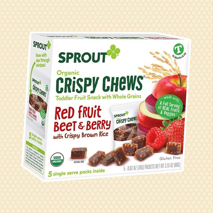 Sprout Organic Baby Food Toddler Snacks Crispy Chews, Red Fruit Beet & Berry, 5 Count Box 0.63 Ounce Single Serve Packets (Pack of 1)