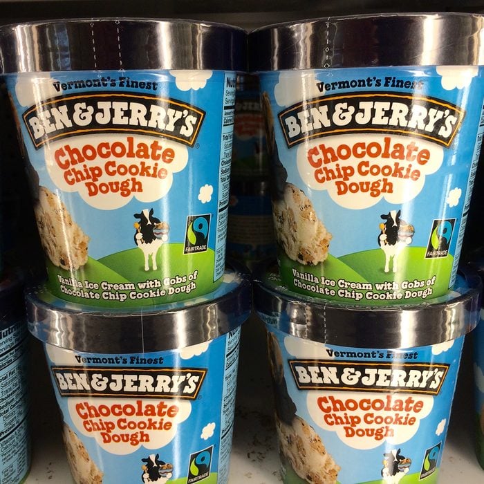 Ben & jerry's ice Cream, Chocolate Cookie Dough flavor, hugely popular American brand