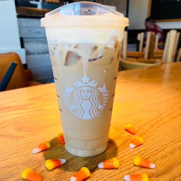 CANDY CORN COLD BREW FROM STARBUCKS square crop