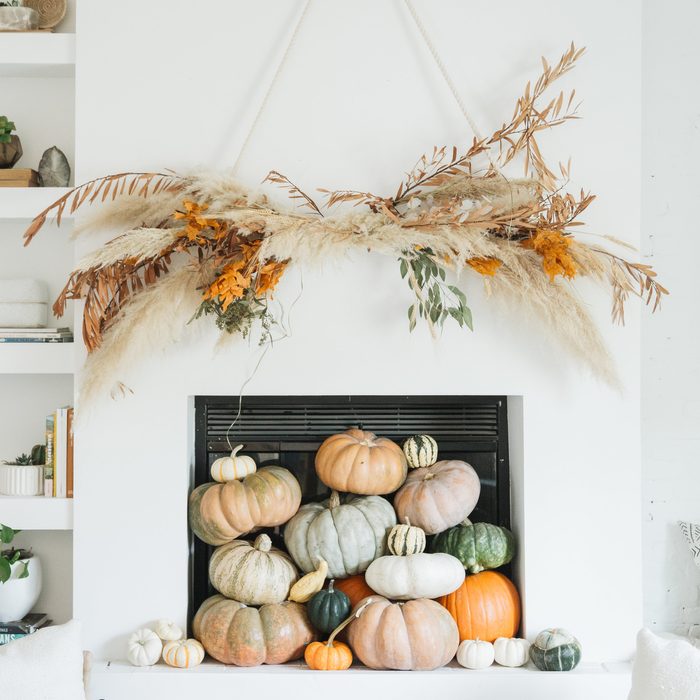Dried Flowers Hanging Mantel