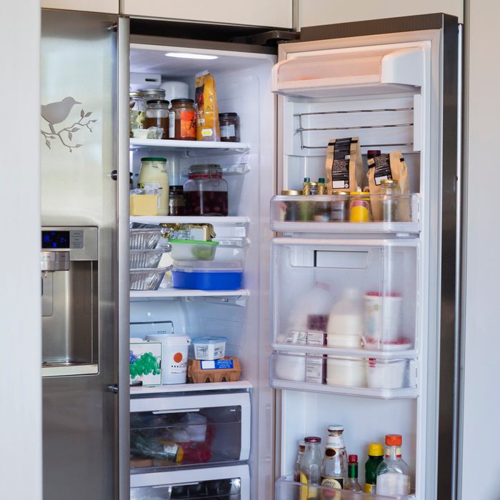 Assorted food in a refrigerator
