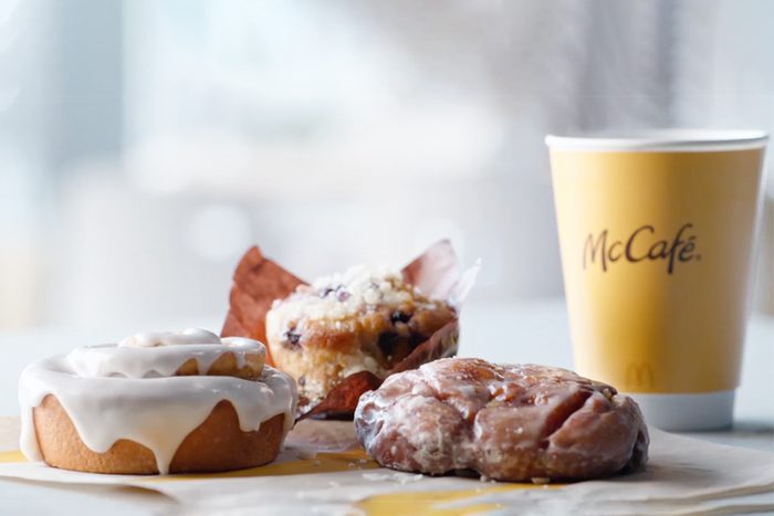 McDonald's new Apple Fritter, Blueberry Muffin or Cinnamon Roll McCafe items