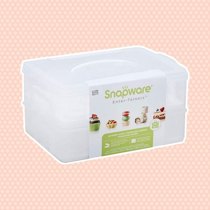 Snapware Snap 'N Stack 2-Layer Cookie, Cake, Cupcake and Brownie Storage Carrier (BPA Free Plastic, Holds Up to a Quarter-Sheet Cake)