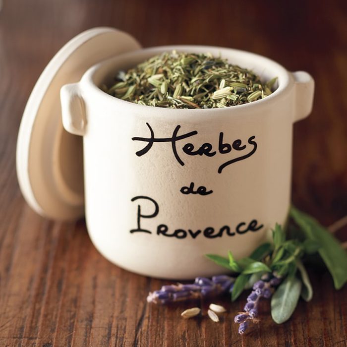 Herbes de Provence in Ceramic Crock