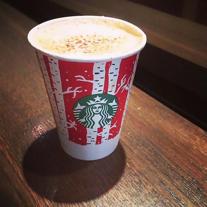 Starbucks eggnog latte