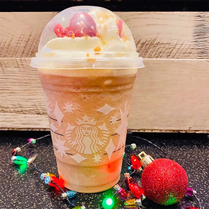 A FRUITCAKE FRAPPUCCINO FROM STARBUCKS