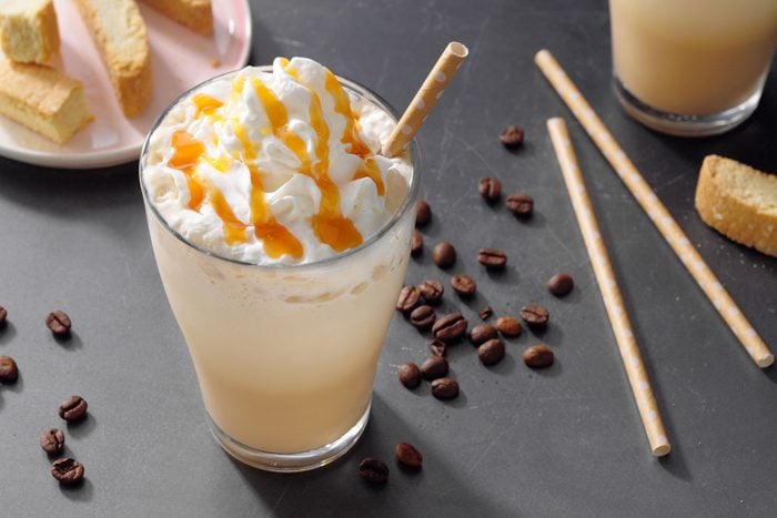 Topping off Caramel Frappuccino with Caramel