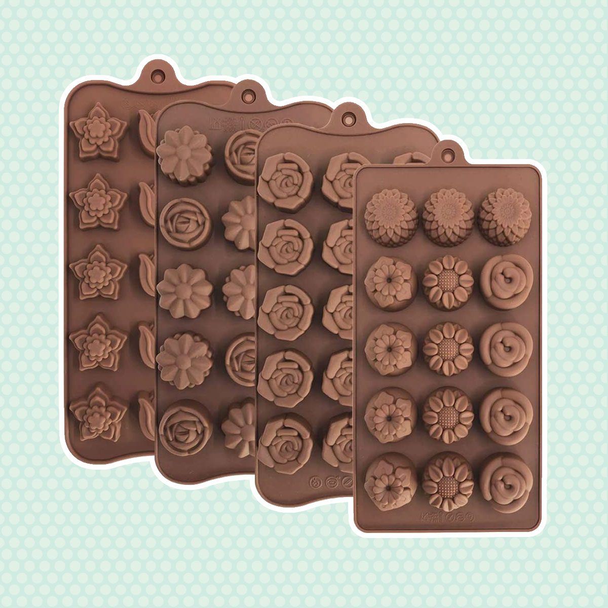 Brown And Pink Silicone chocolate Moulds, For Kitchen